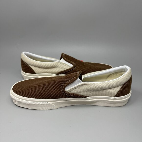 Vans Classic Slip On Sneakers Beige Brown Twill Men’s Size 9 New No Box main image 5